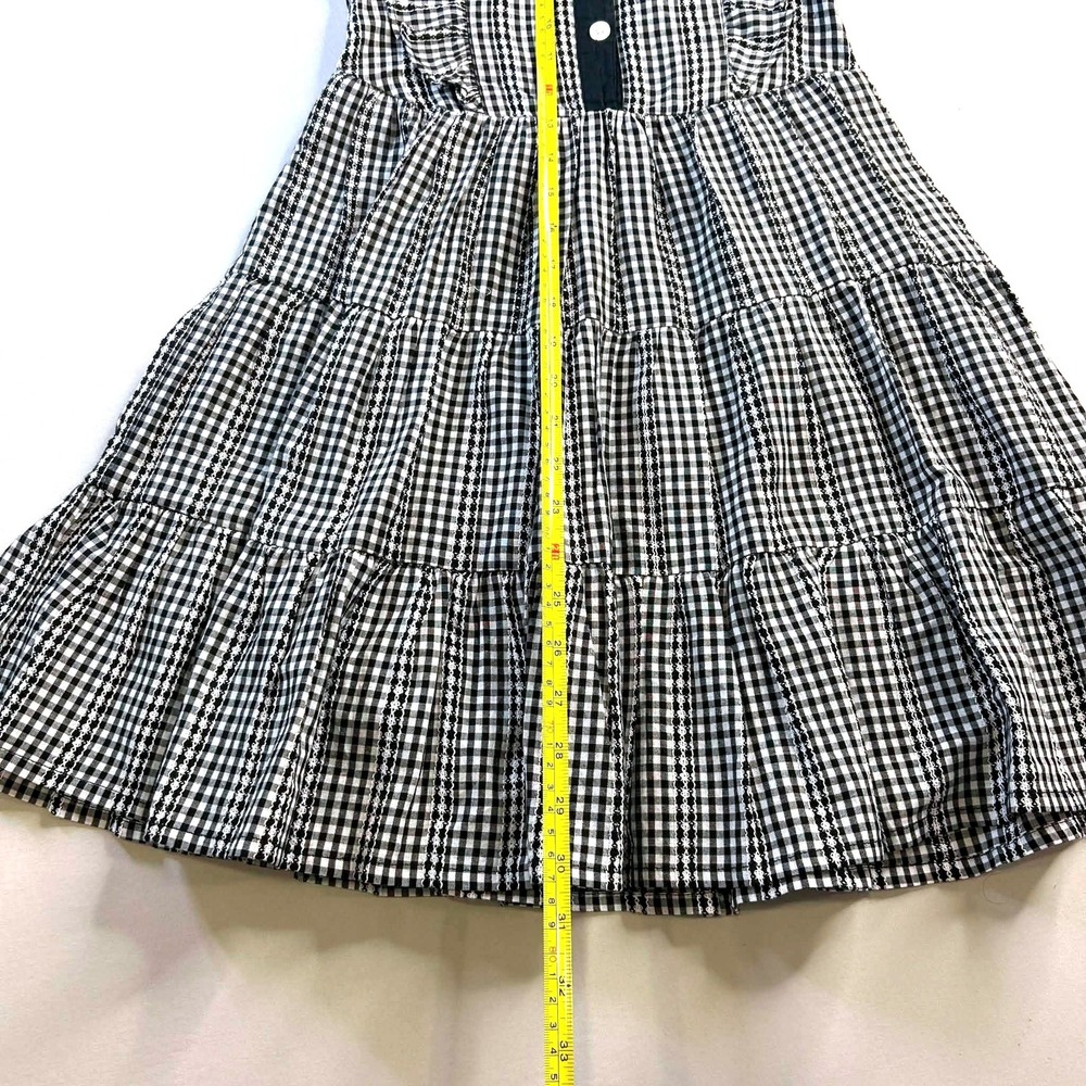 BCBG Girls Black White Gingham Tiered Ruffle Dress NWT Size 12 - Picture 4 of 7